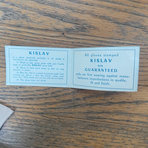 Vintage Kislav Gloves Suede Tan Size 6 11" NWT Made in France - Picture 9 of 11